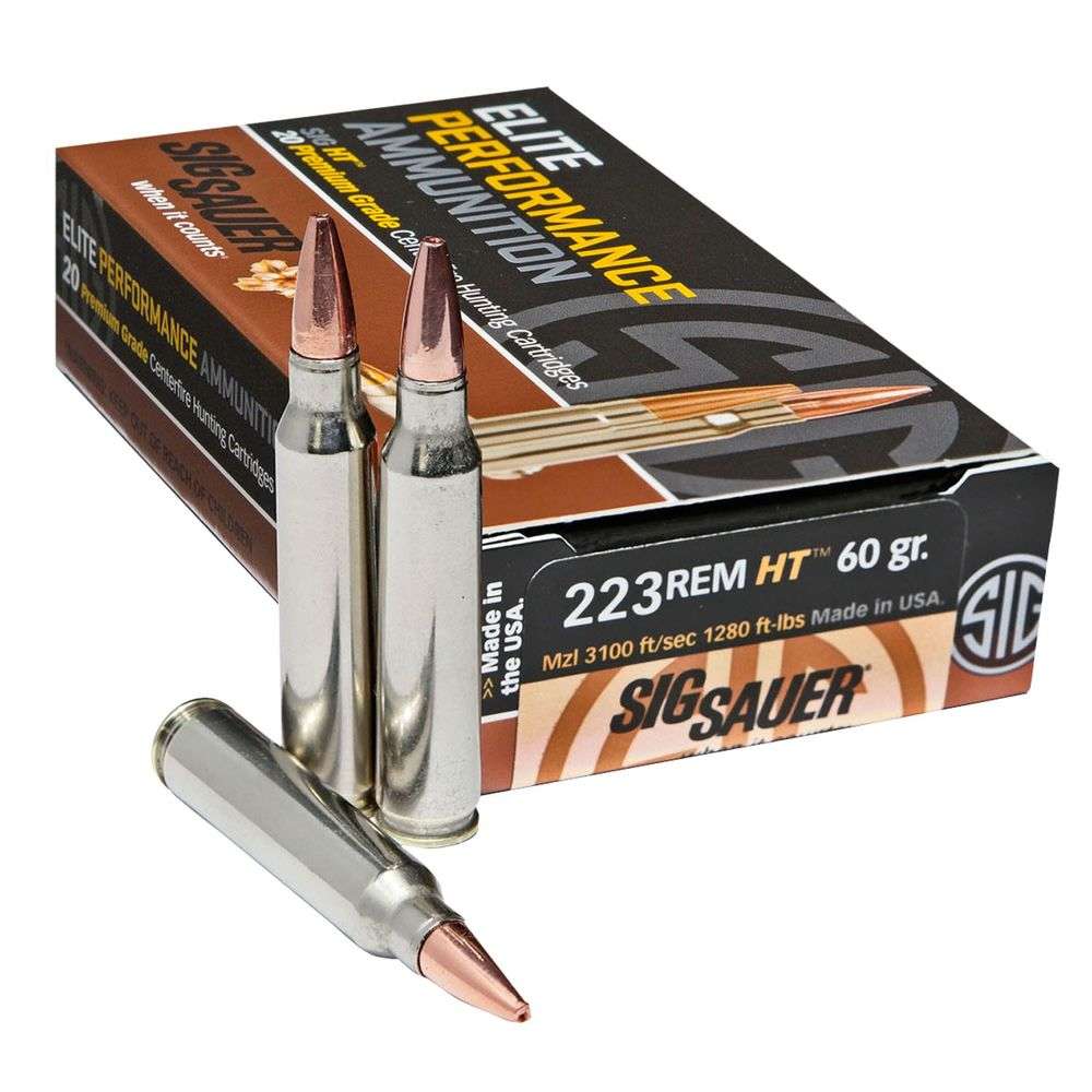 Ammunition Sig Sauer 1280 ft lbs 223Rem SIG E223H1-20      ELITE CP H  223   60 GR   20/10